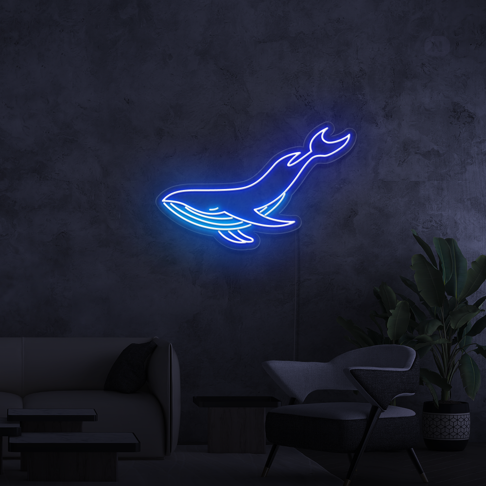 Neonskilt Hval