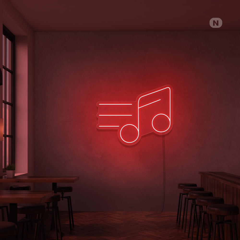 Neonskilt Musikknote
