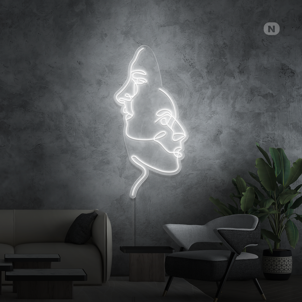 Neonskilt Ansiktene