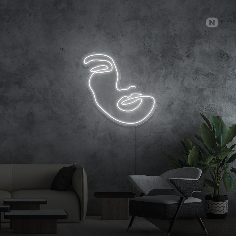 Neonskilt Kvinne ansikt