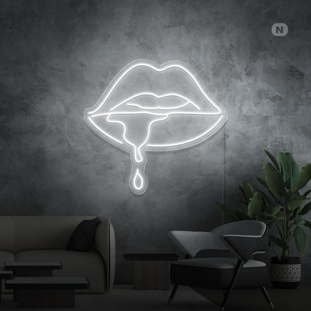 Neonskilt Etsende leppe