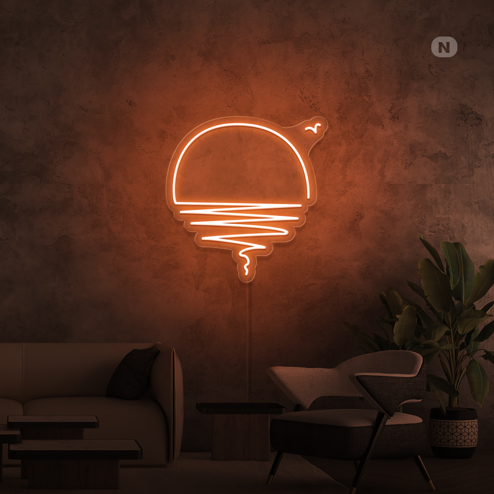 Neonskilt solnedgang