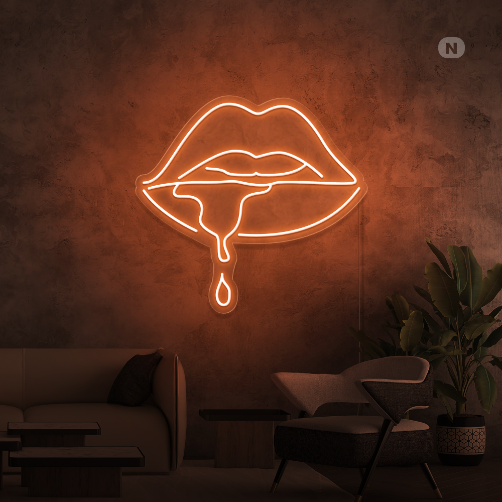 Neonskilt Etsende leppe