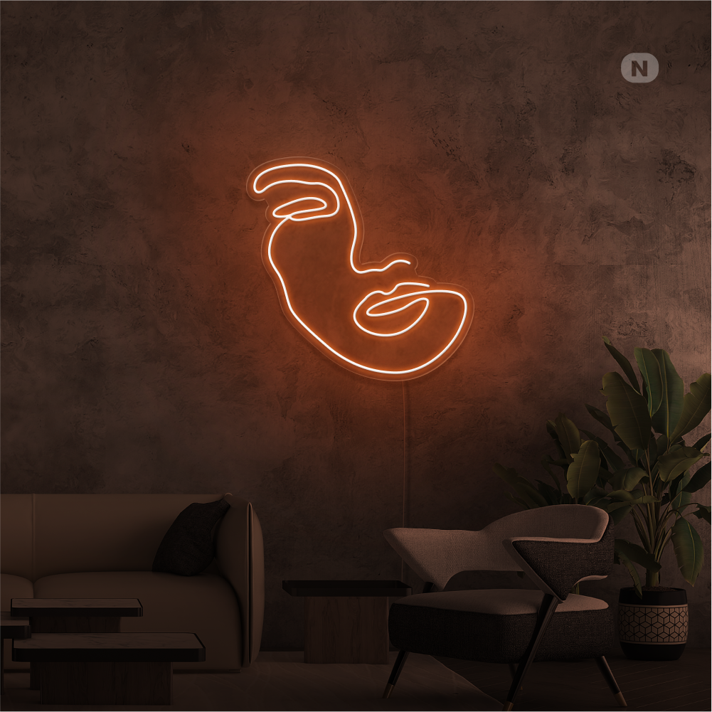 Neonskilt Kvinne ansikt