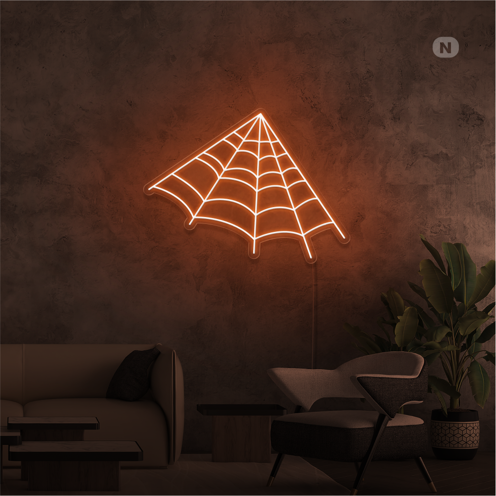 Neonskilt edderkoppnett