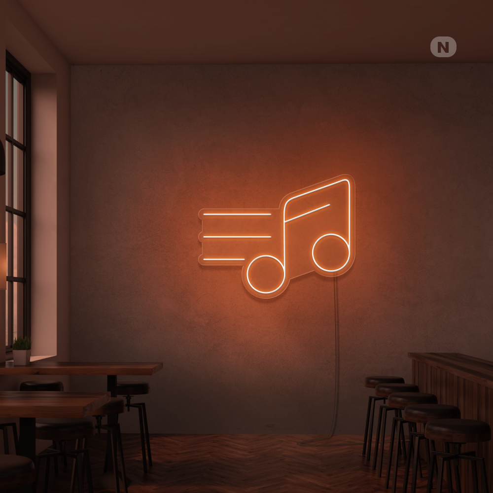 Neonskilt Musikknote