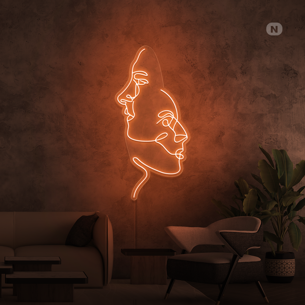 Neonskilt Ansiktene