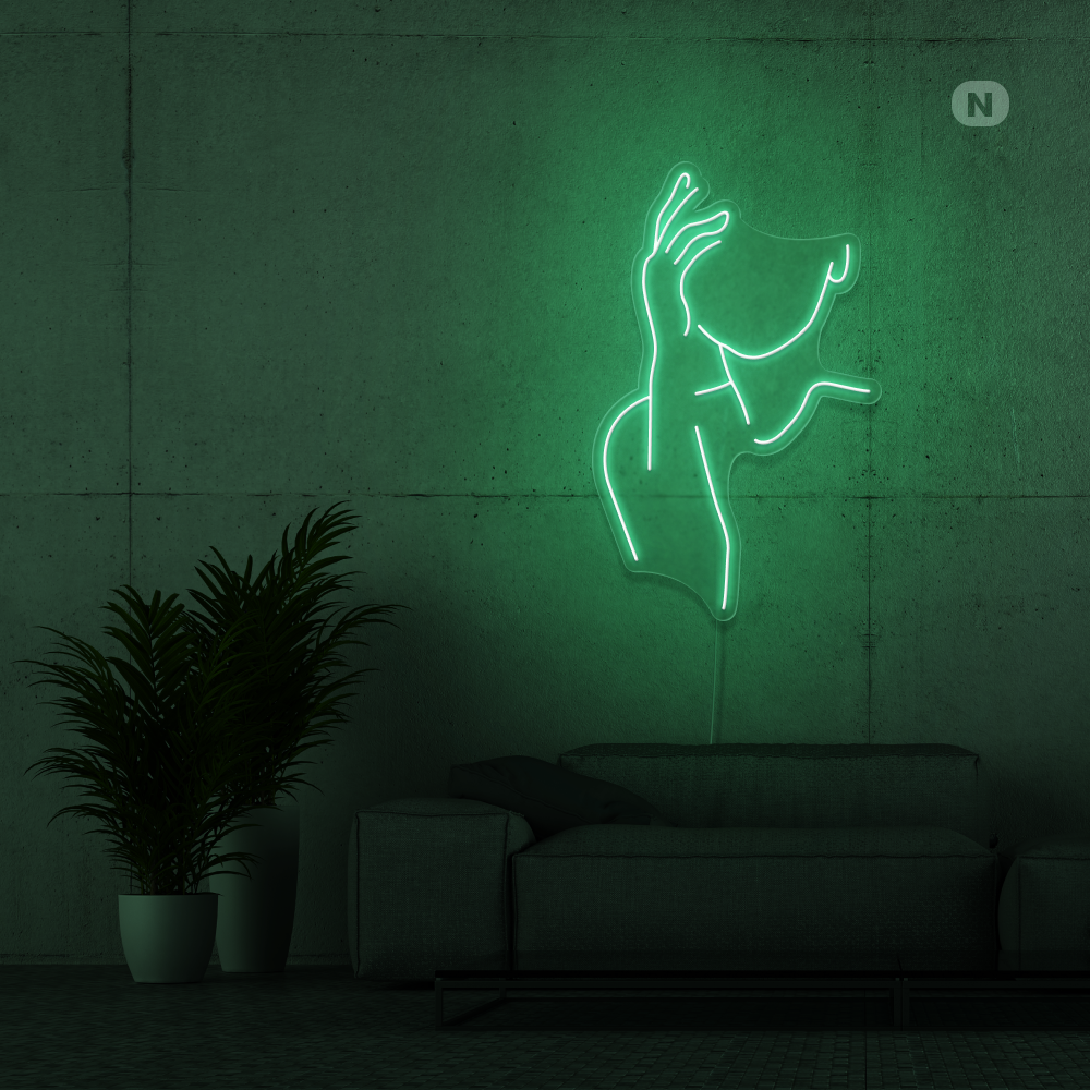 Neonskilt Forførende ansikt