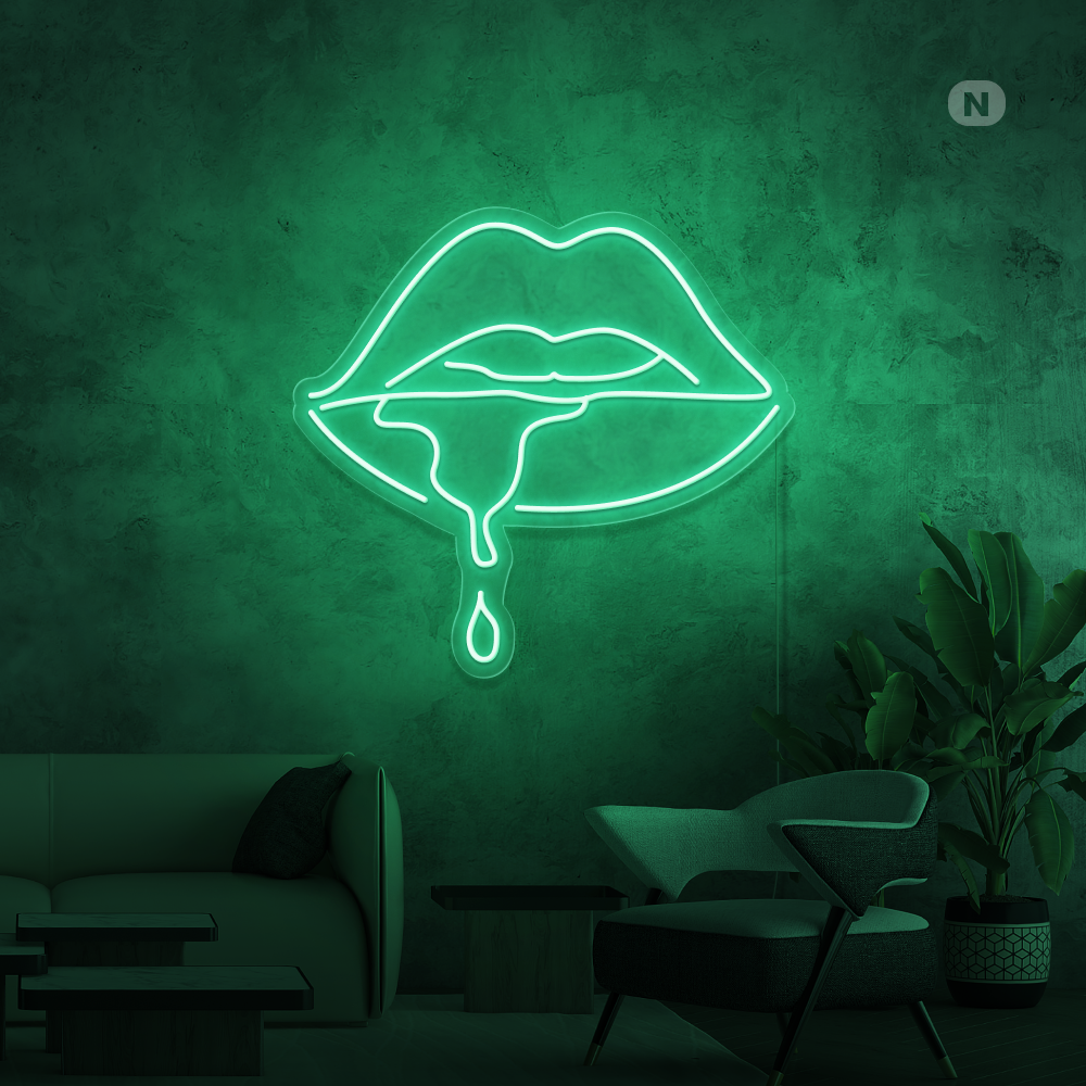 Neonskilt Etsende leppe