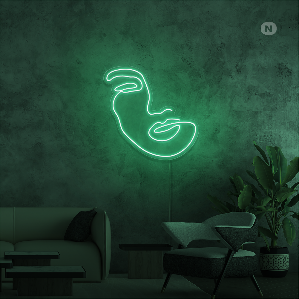 Neonskilt Kvinne ansikt