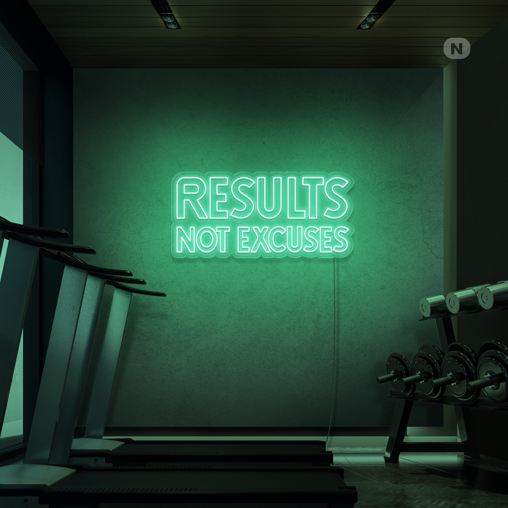 Neonskilt Results not excuses