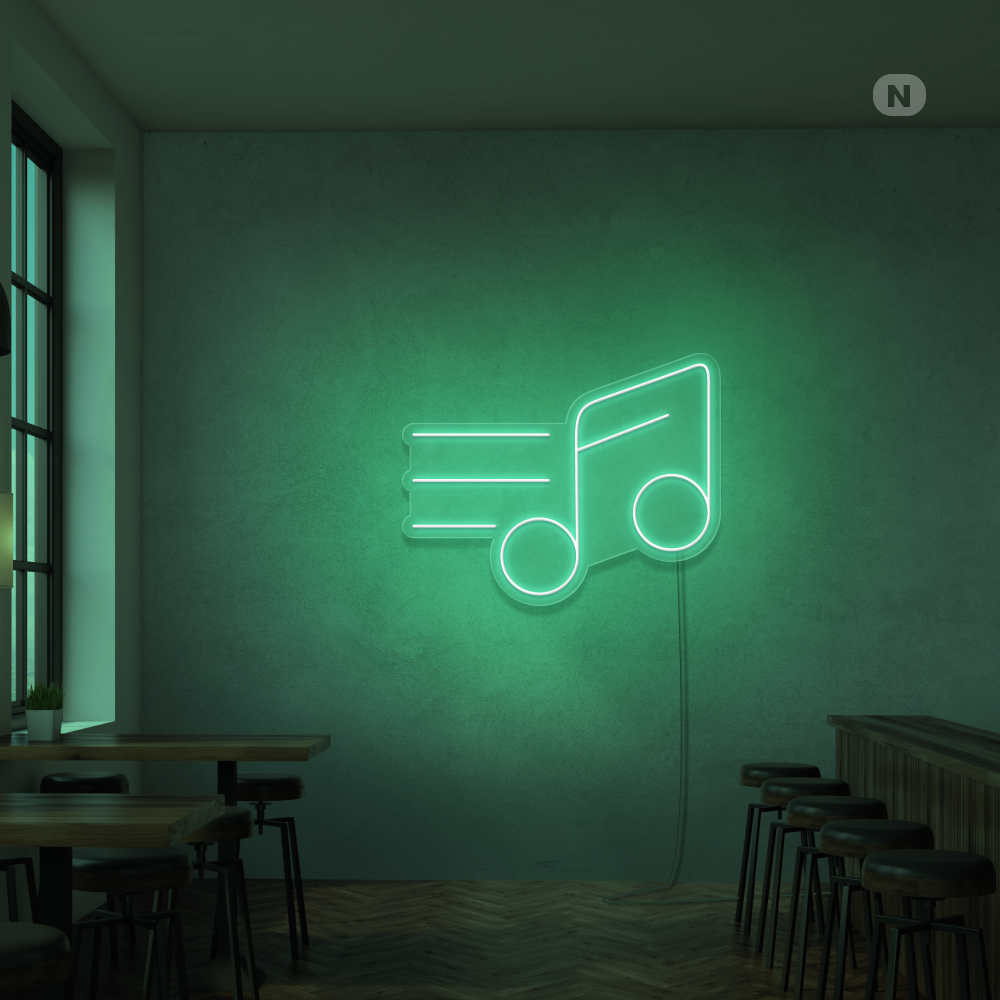Neonskilt Musikknote