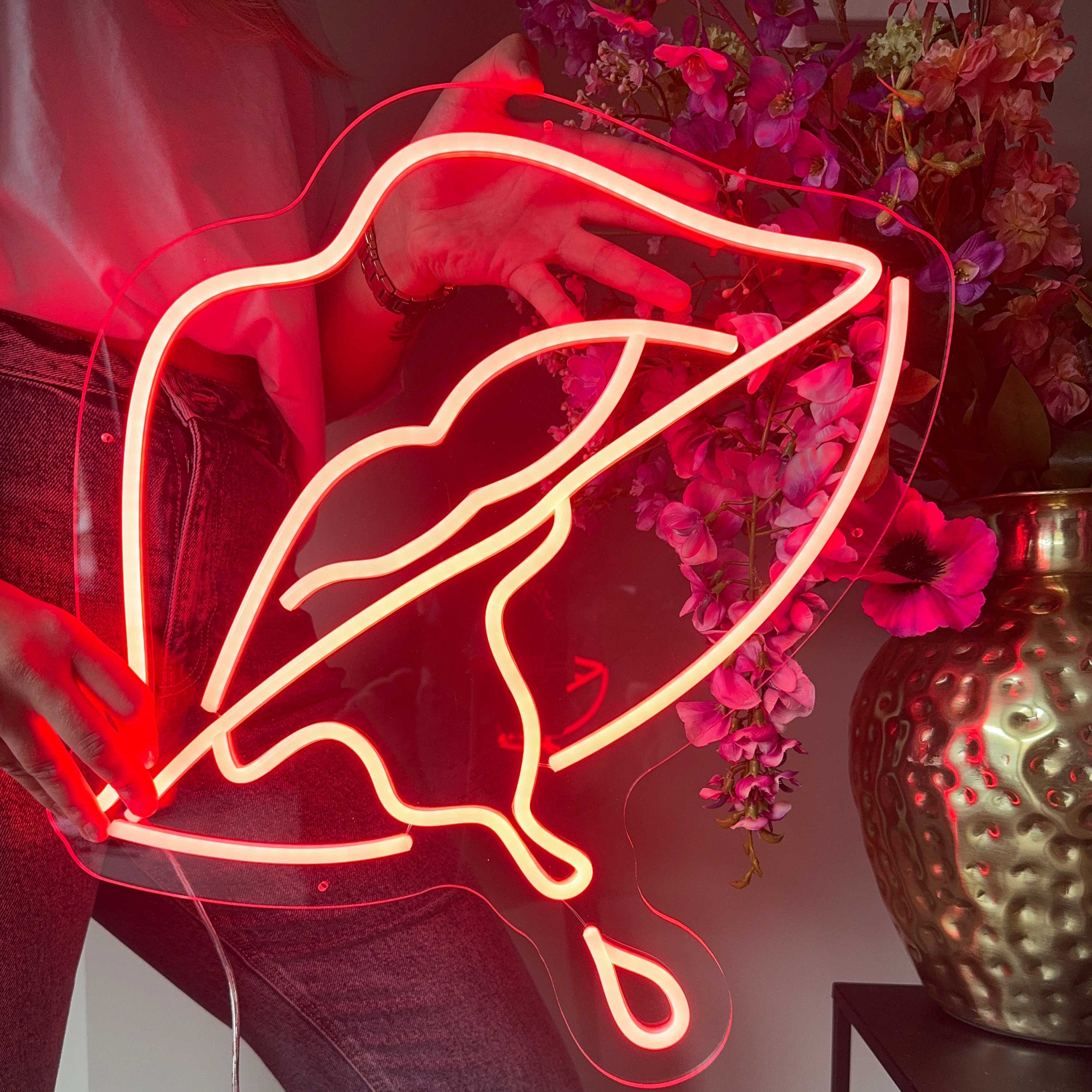 Neonskilt Etsende leppe