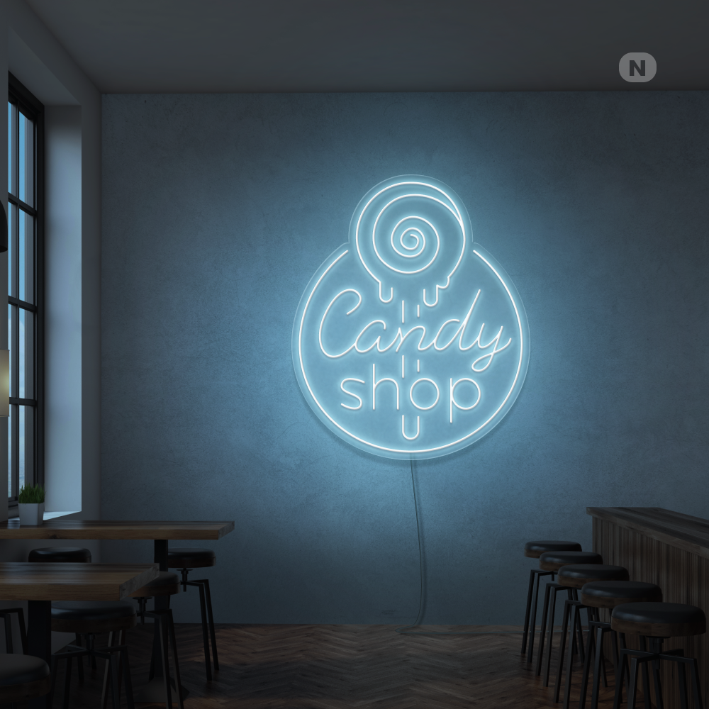 Neonskilt Godteributikk