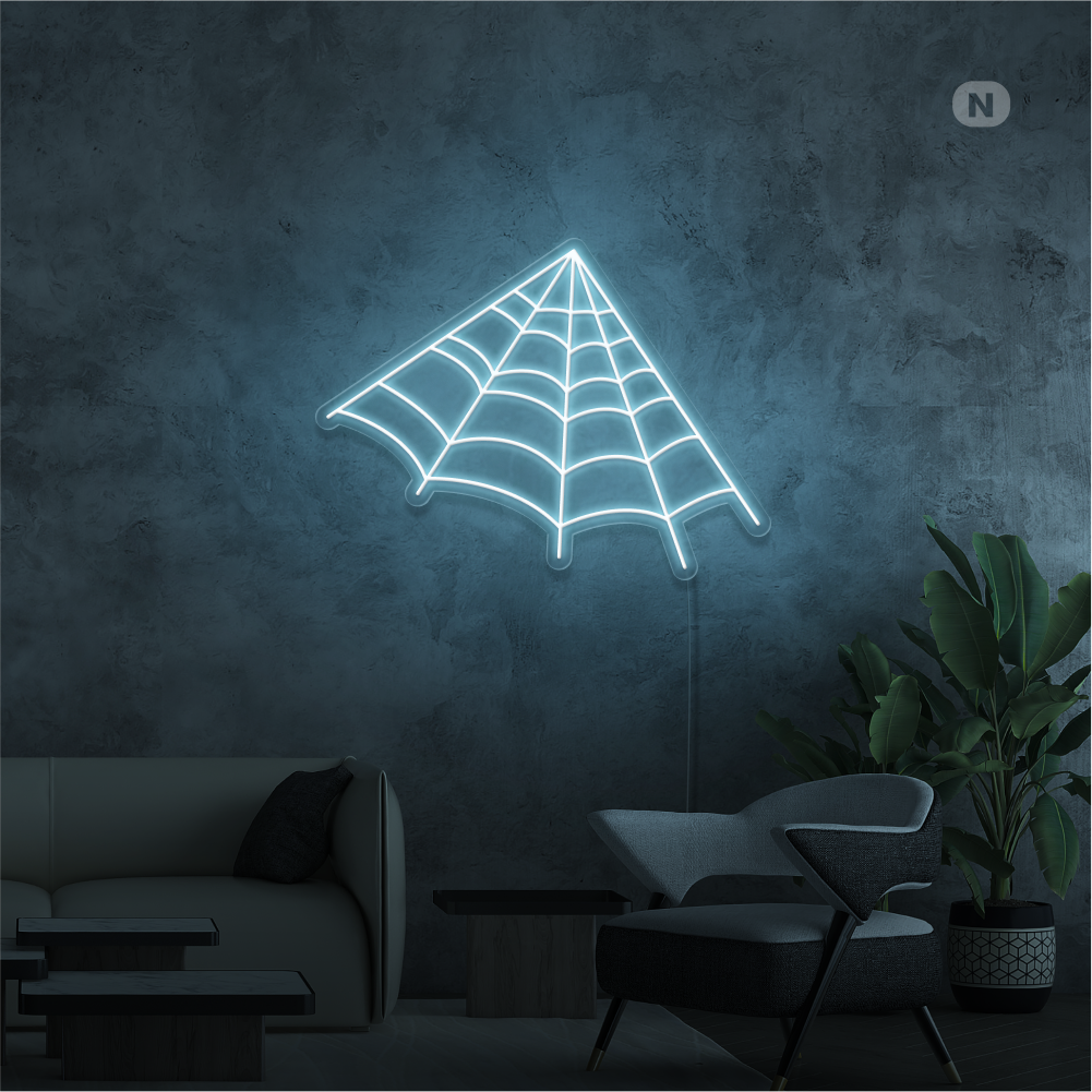 Neonskilt edderkoppnett