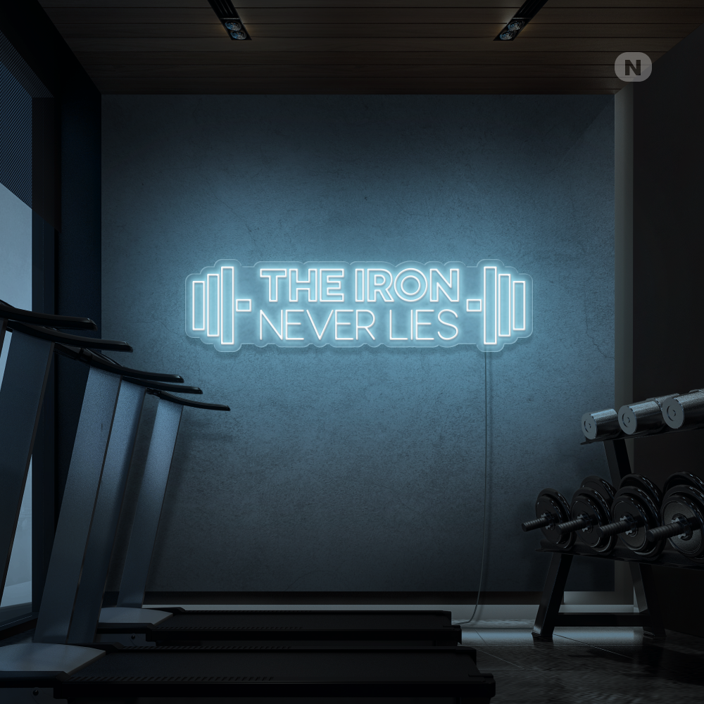 Neonskilt The iron never lies