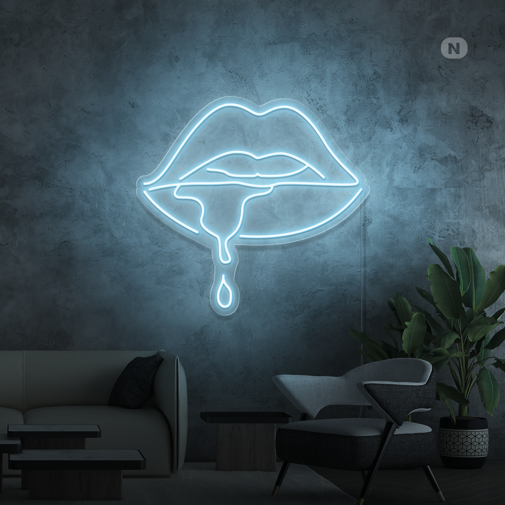 Neonskilt Etsende leppe