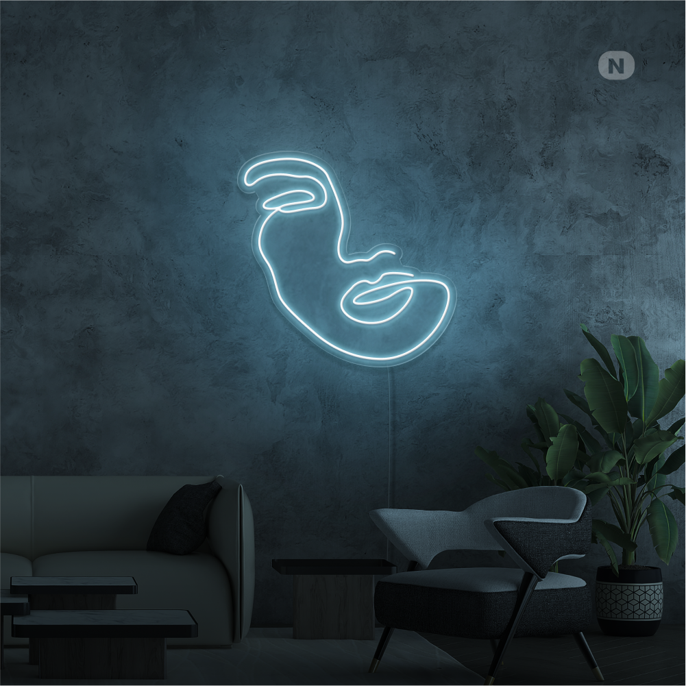 Neonskilt Kvinne ansikt