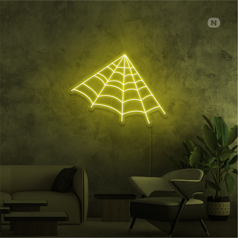 Neonskilt edderkoppnett