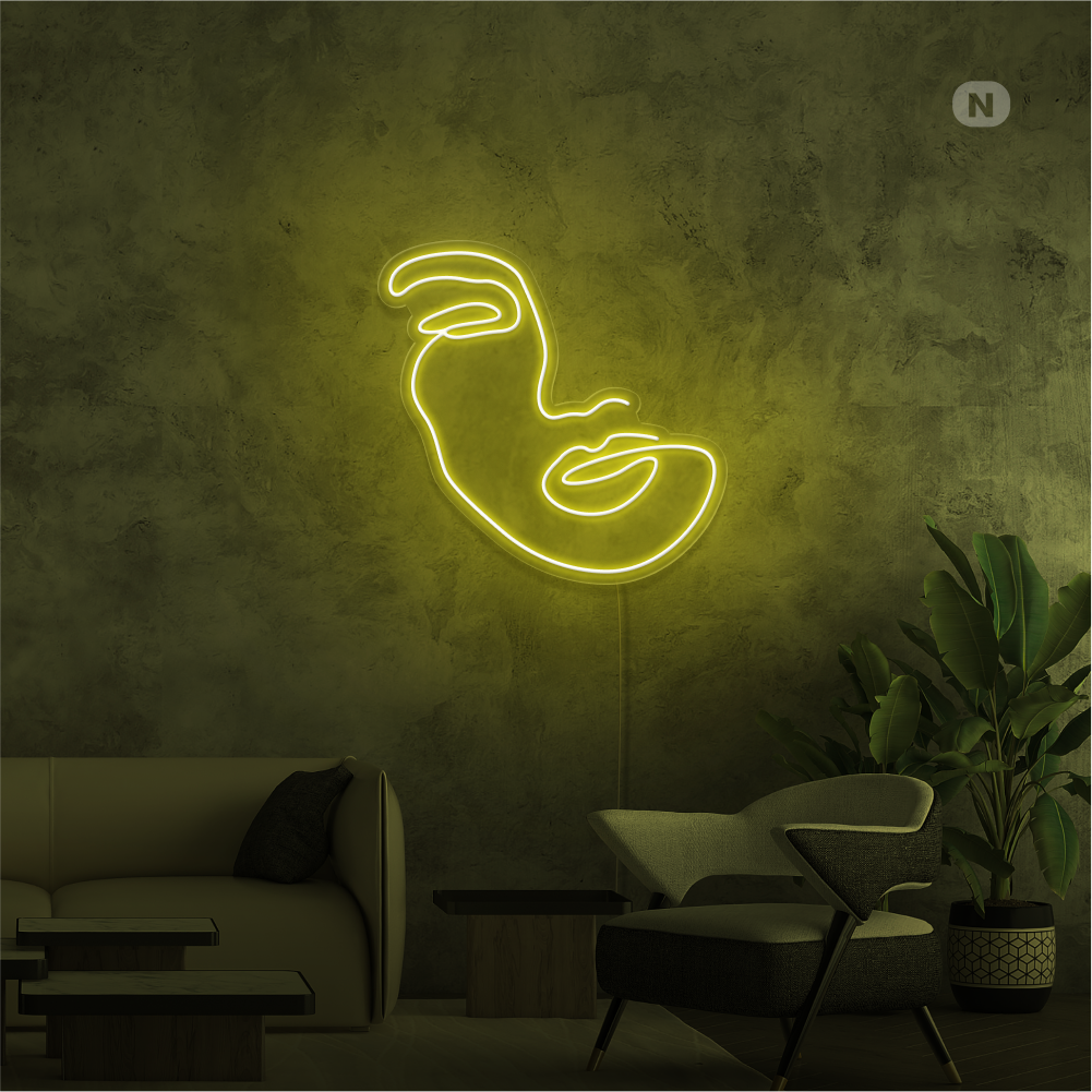 Neonskilt Kvinne ansikt