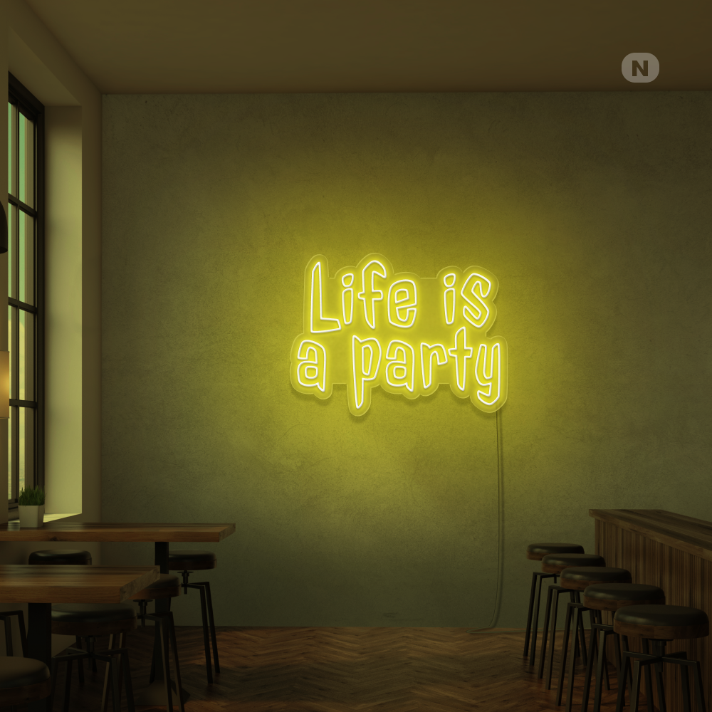 Neonskilt Life is a Party