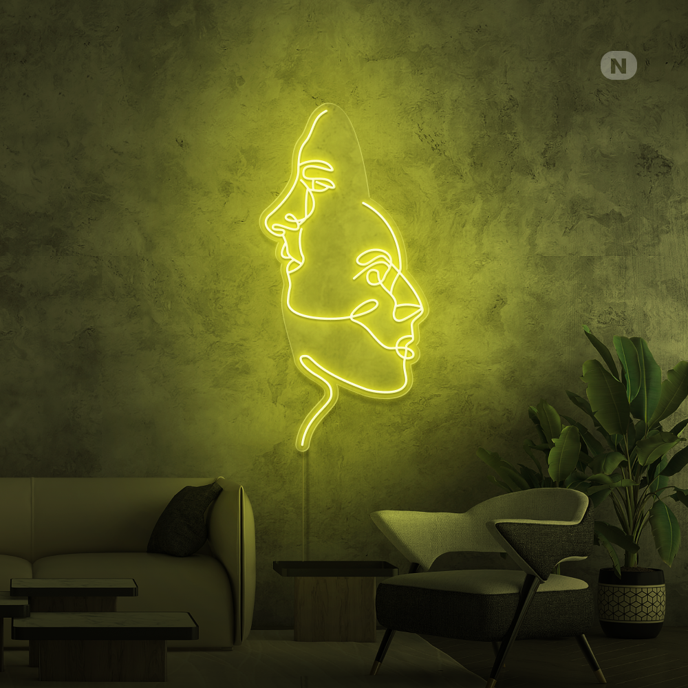 Neonskilt Ansiktene