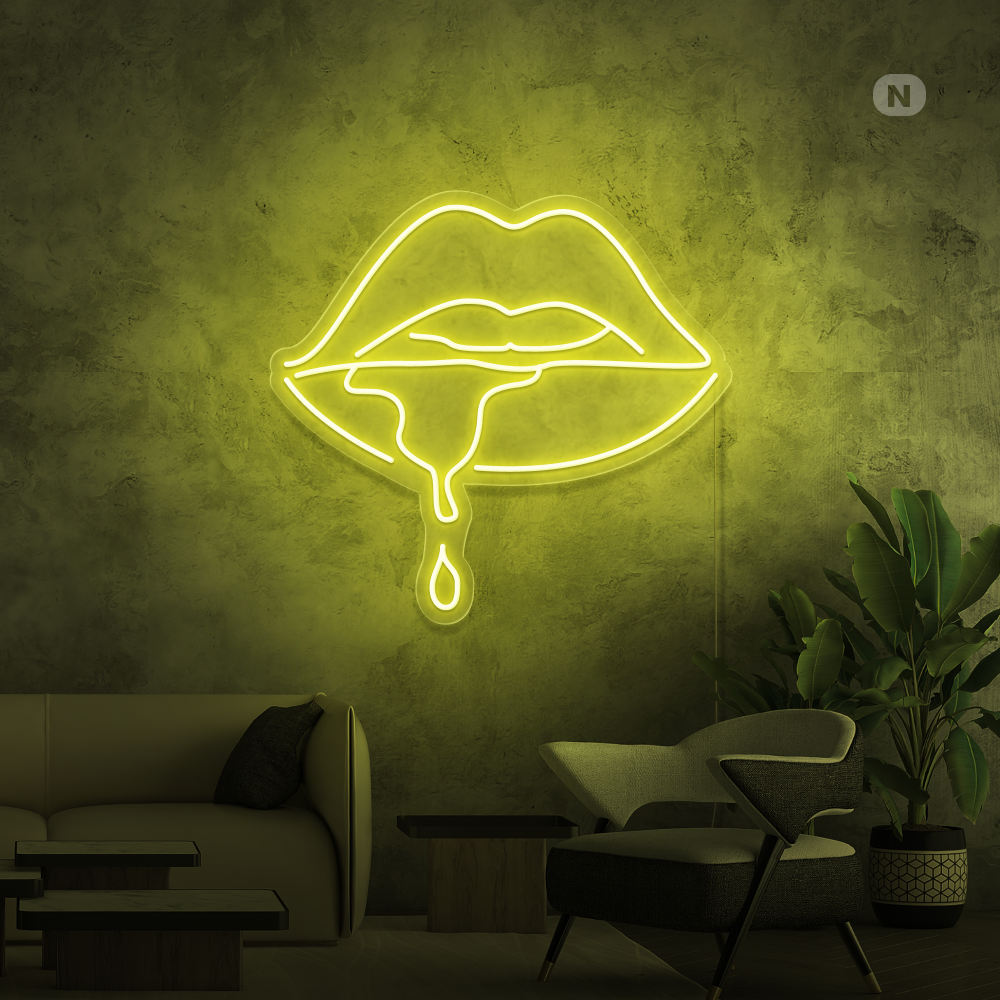 Neonskilt Etsende leppe