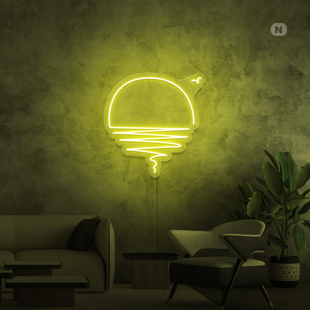 Neonskilt solnedgang