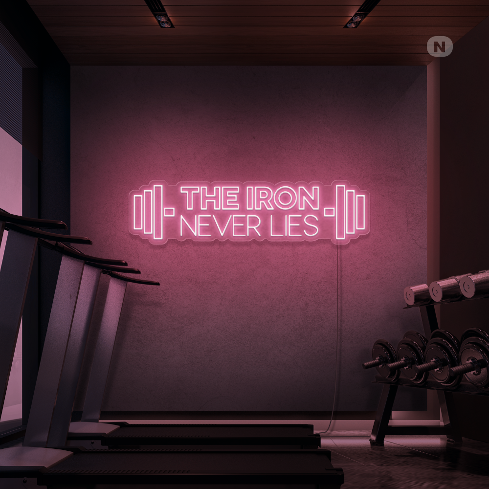 Neonskilt The iron never lies