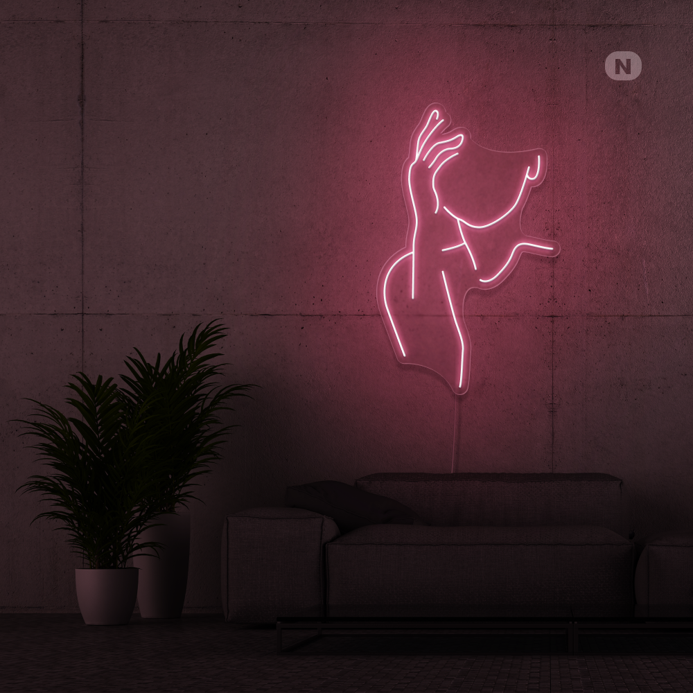 Neonskilt Forførende ansikt