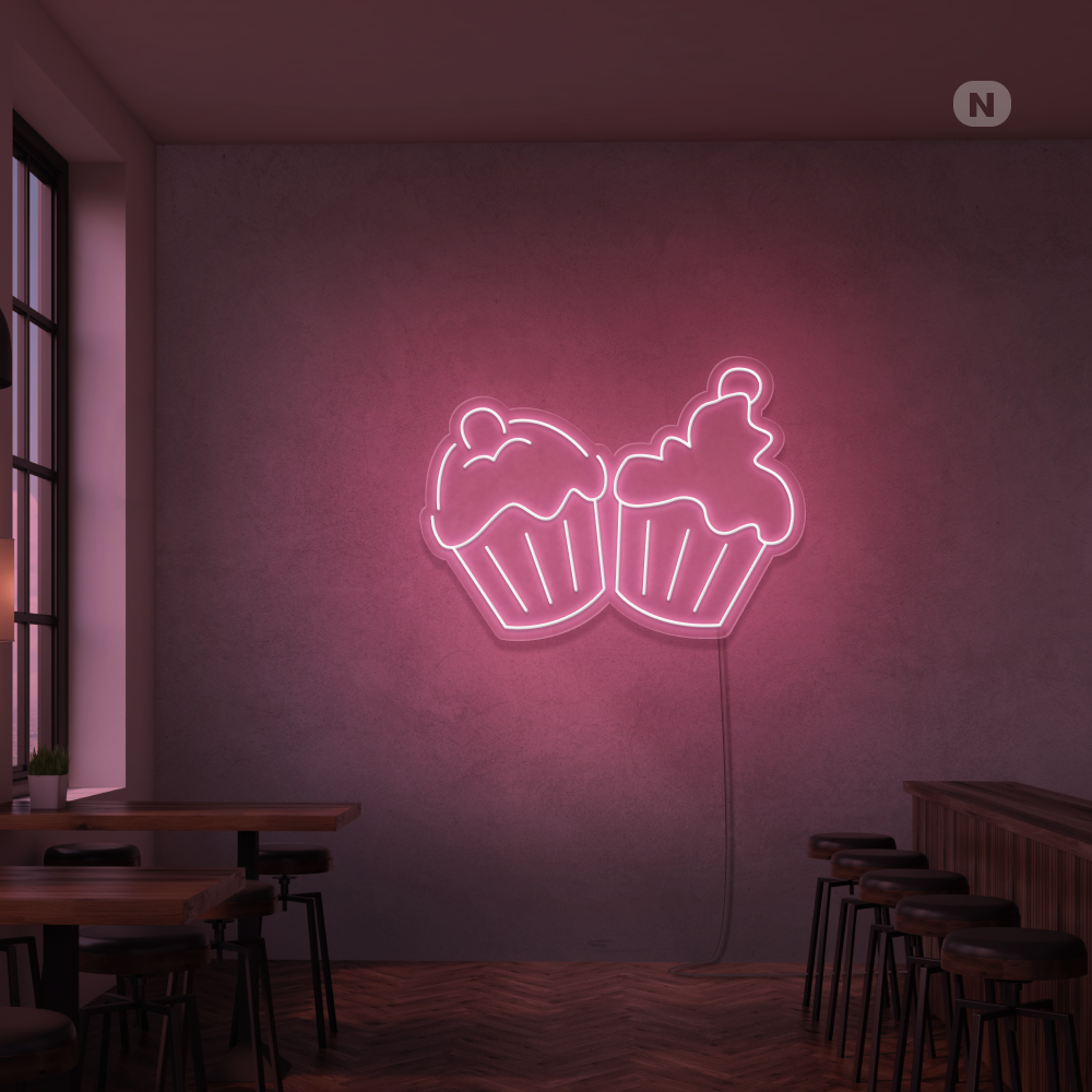 Neonskilt Cupcakes