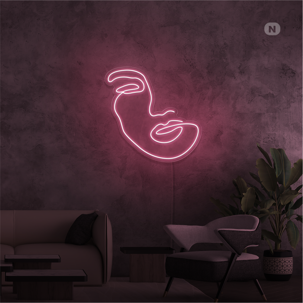 Neonskilt Kvinne ansikt