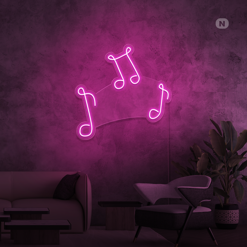 Neonskilt Musikknoter