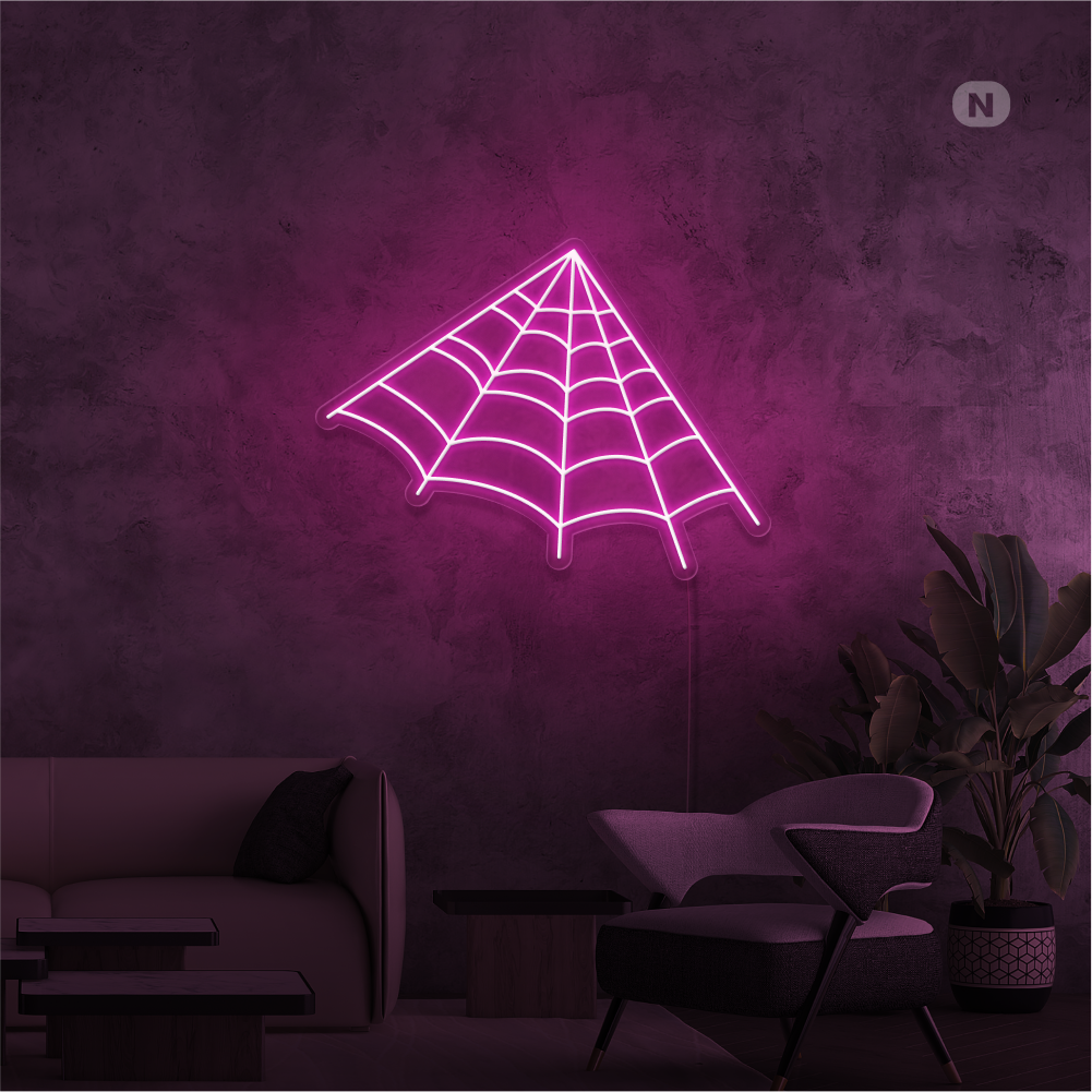 Neonskilt edderkoppnett