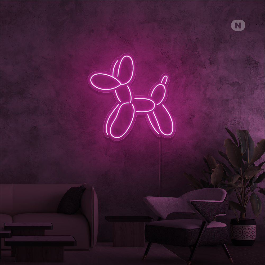 Neonskilt Ballonghund