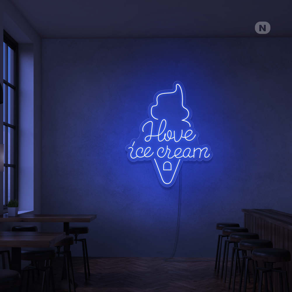 Neonskilt I love ice cream