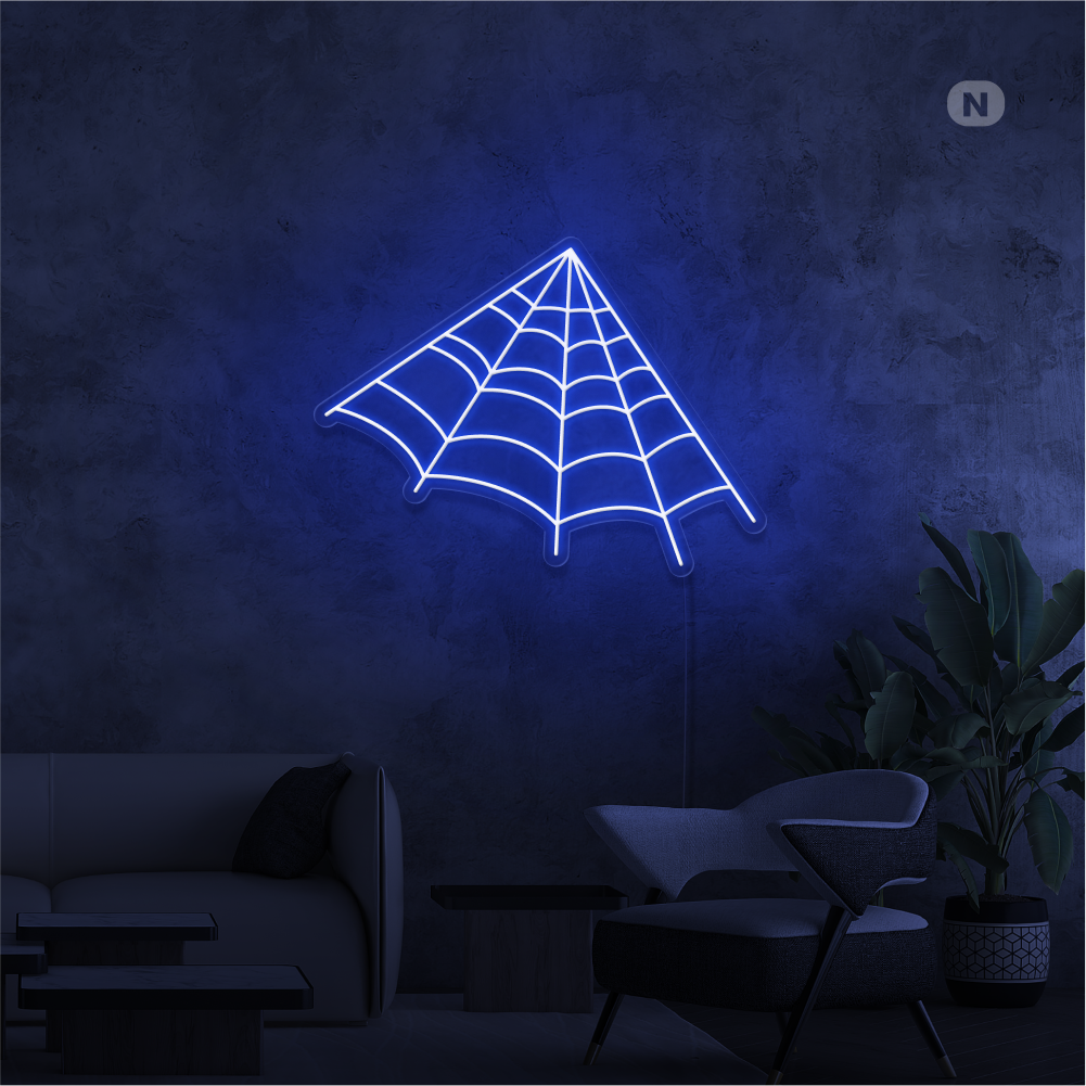 Neonskilt edderkoppnett