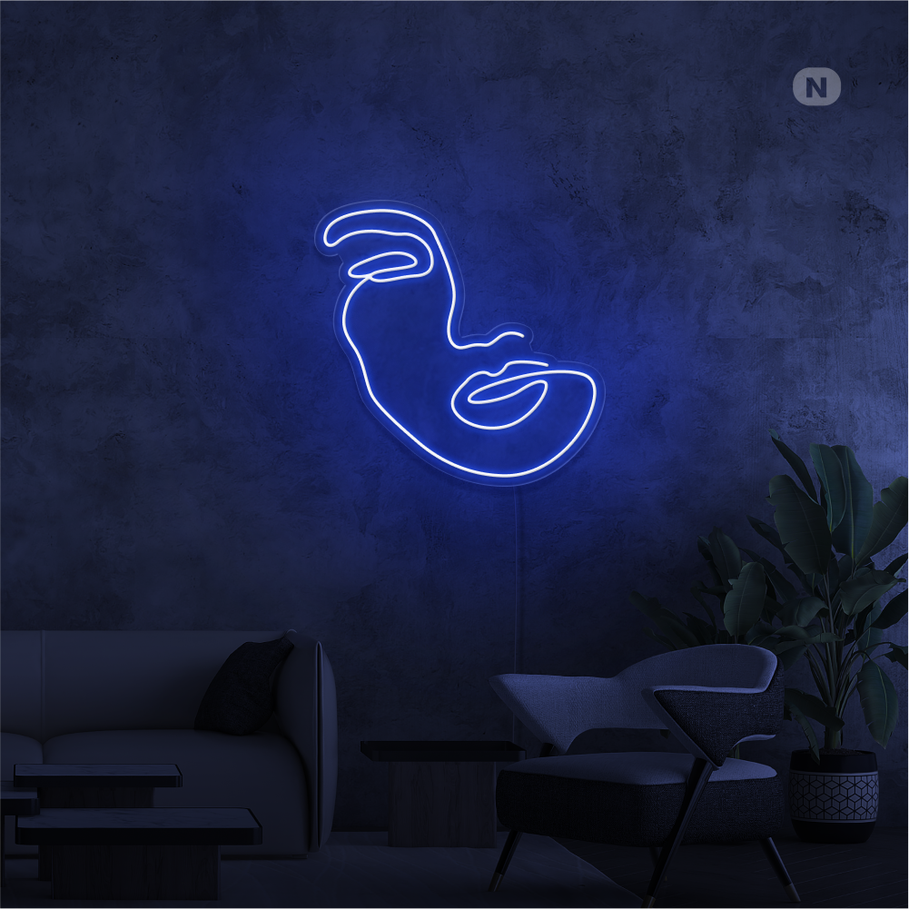 Neonskilt Kvinne ansikt