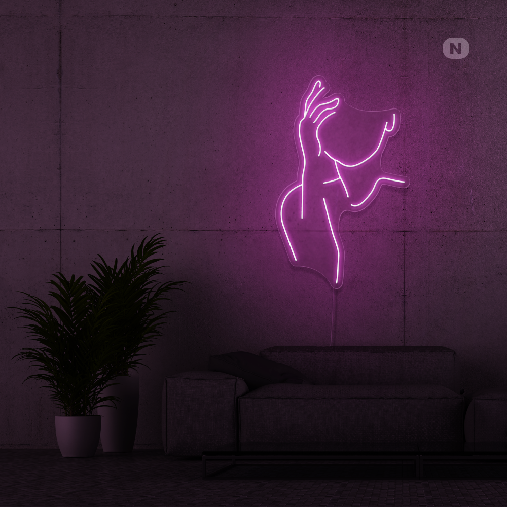 Neonskilt Forførende ansikt