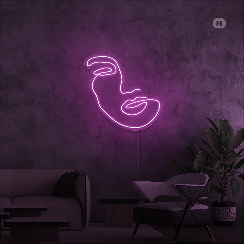 Neonskilt Kvinne ansikt