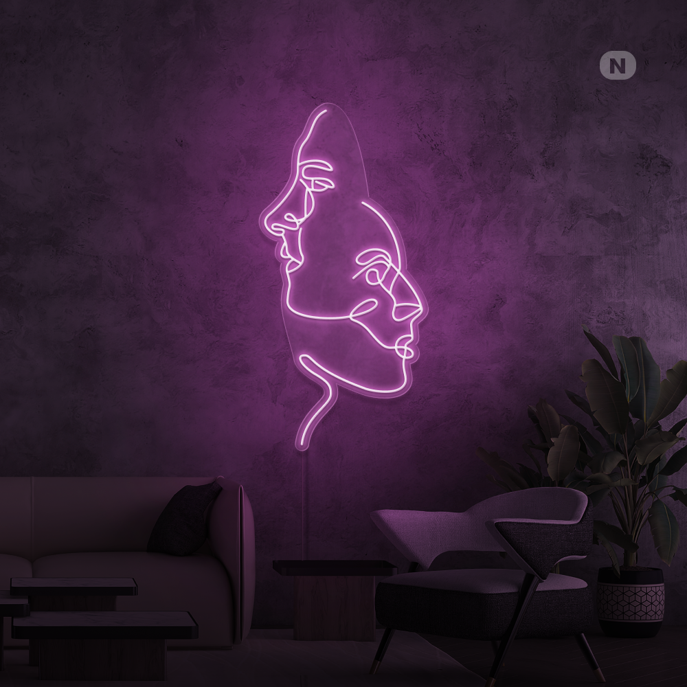 Neonskilt Ansiktene