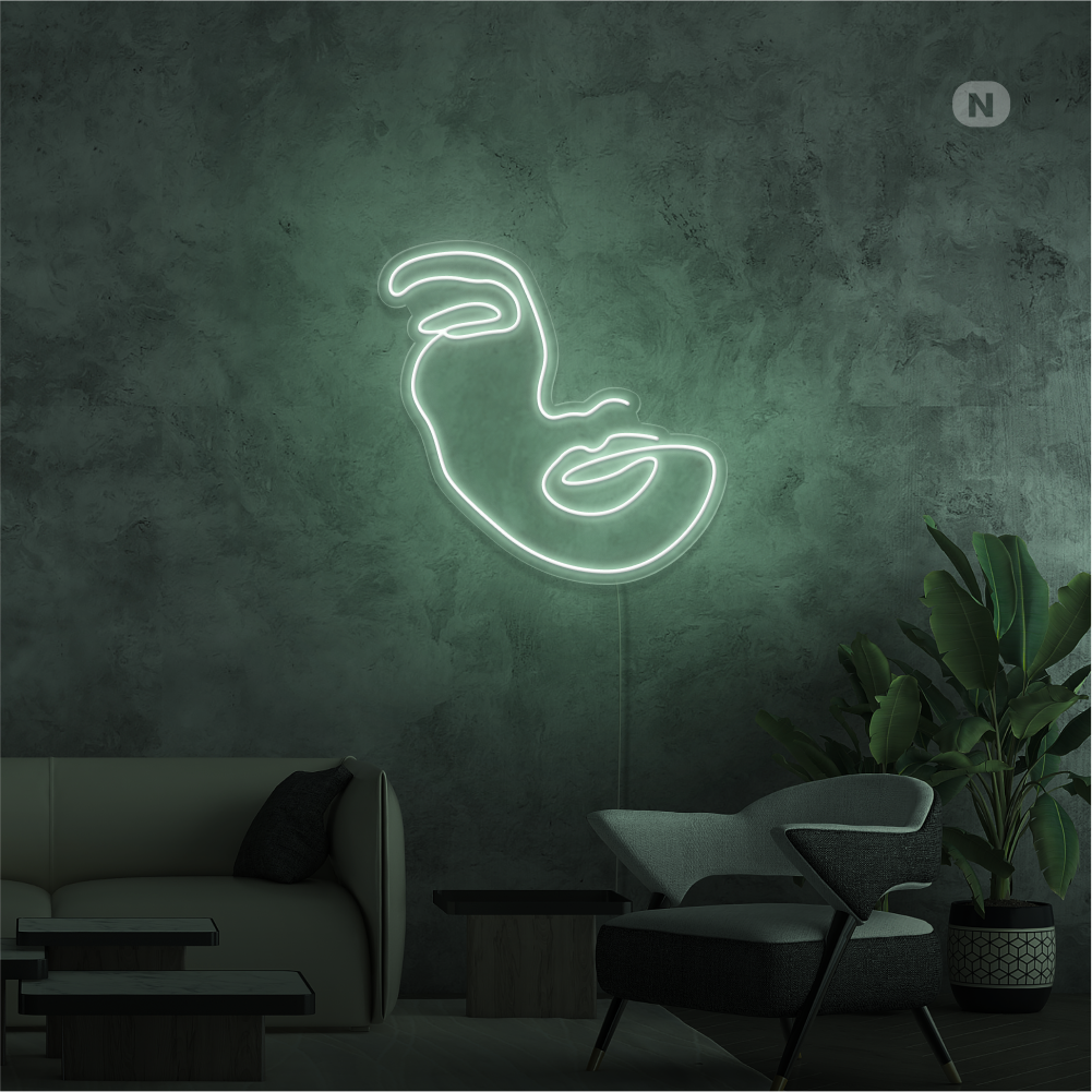 Neonskilt Kvinne ansikt