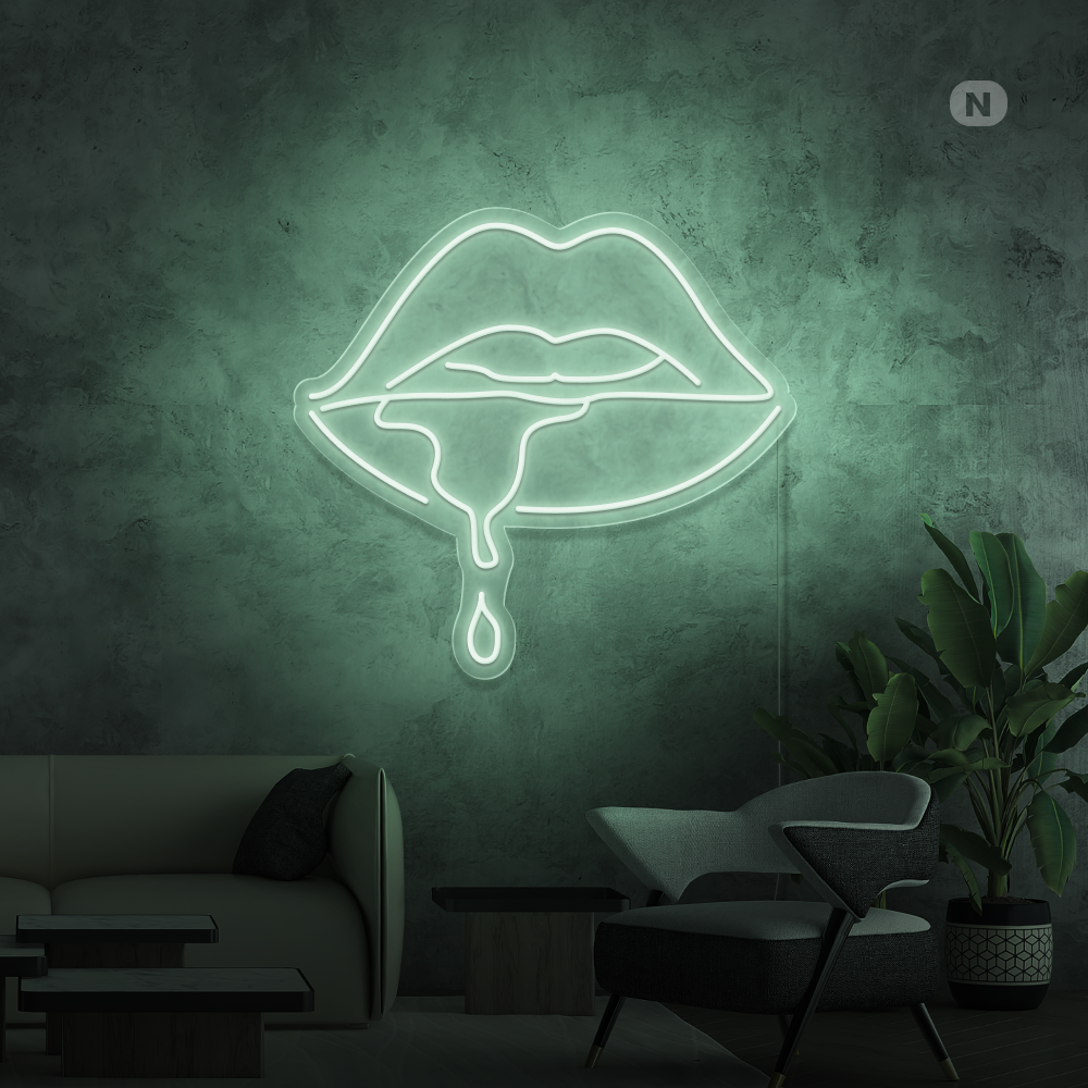 Neonskilt Etsende leppe