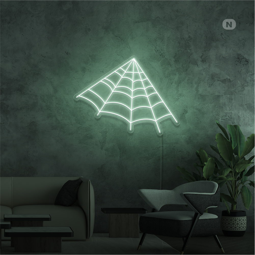 Neonskilt edderkoppnett