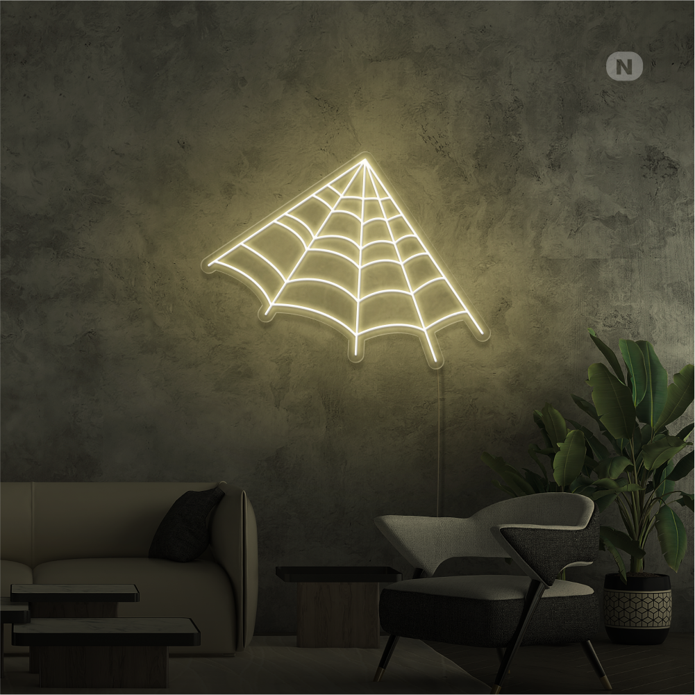 Neonskilt edderkoppnett