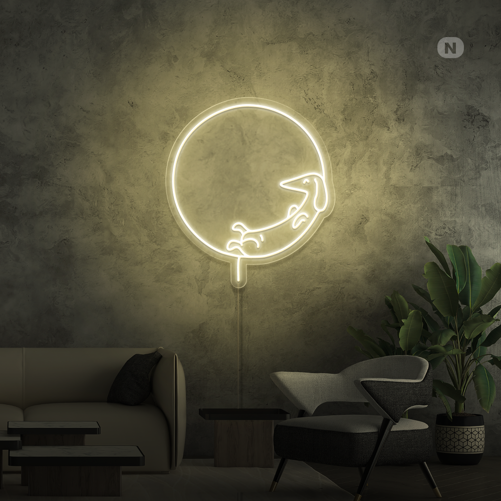 Neonskilt Sovende hund