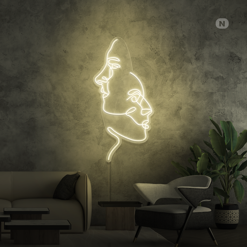 Neonskilt Ansiktene