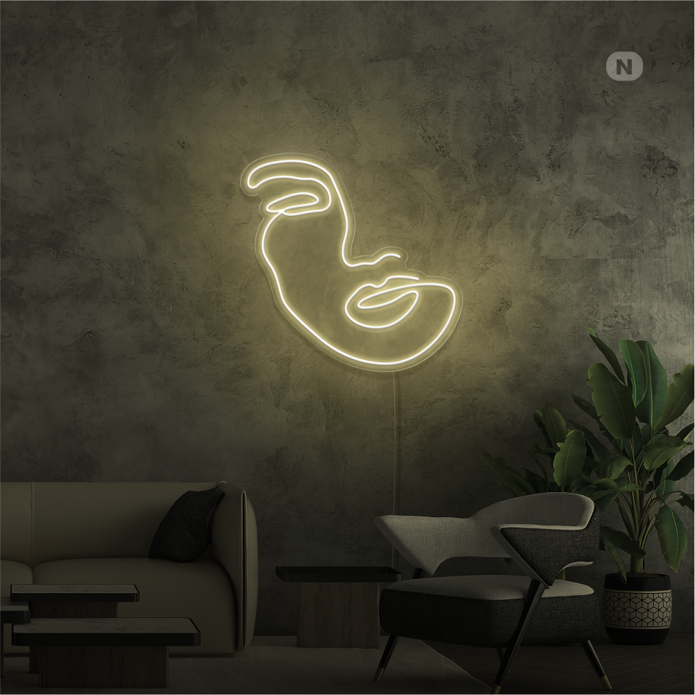 Neonskilt Kvinne ansikt