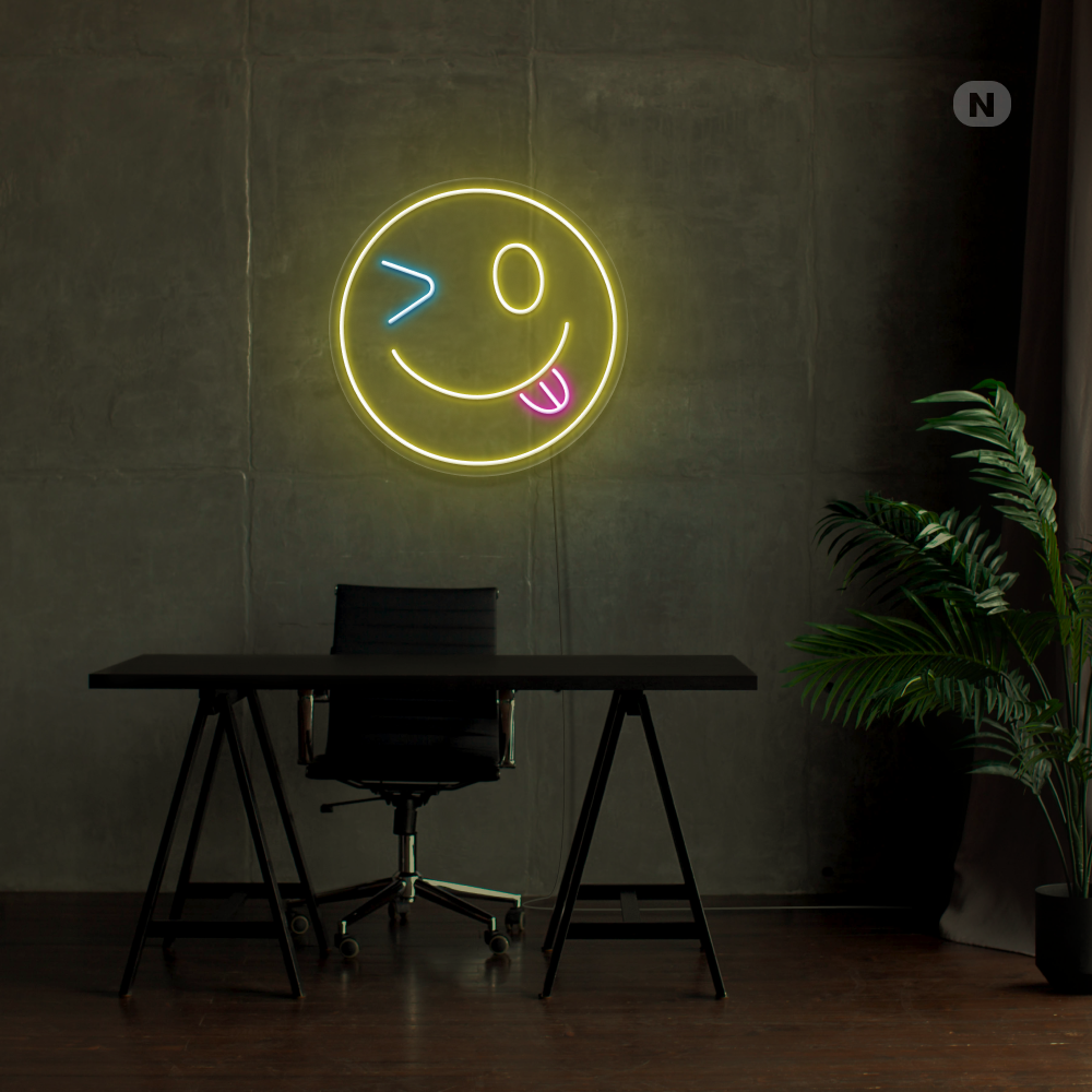 Neonskilt Smilende