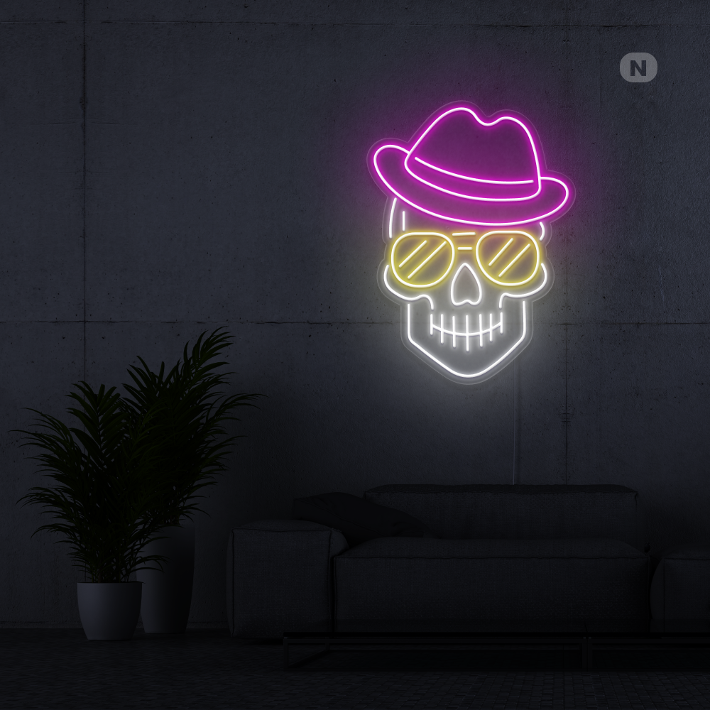 Neonskilt Hodeskalle